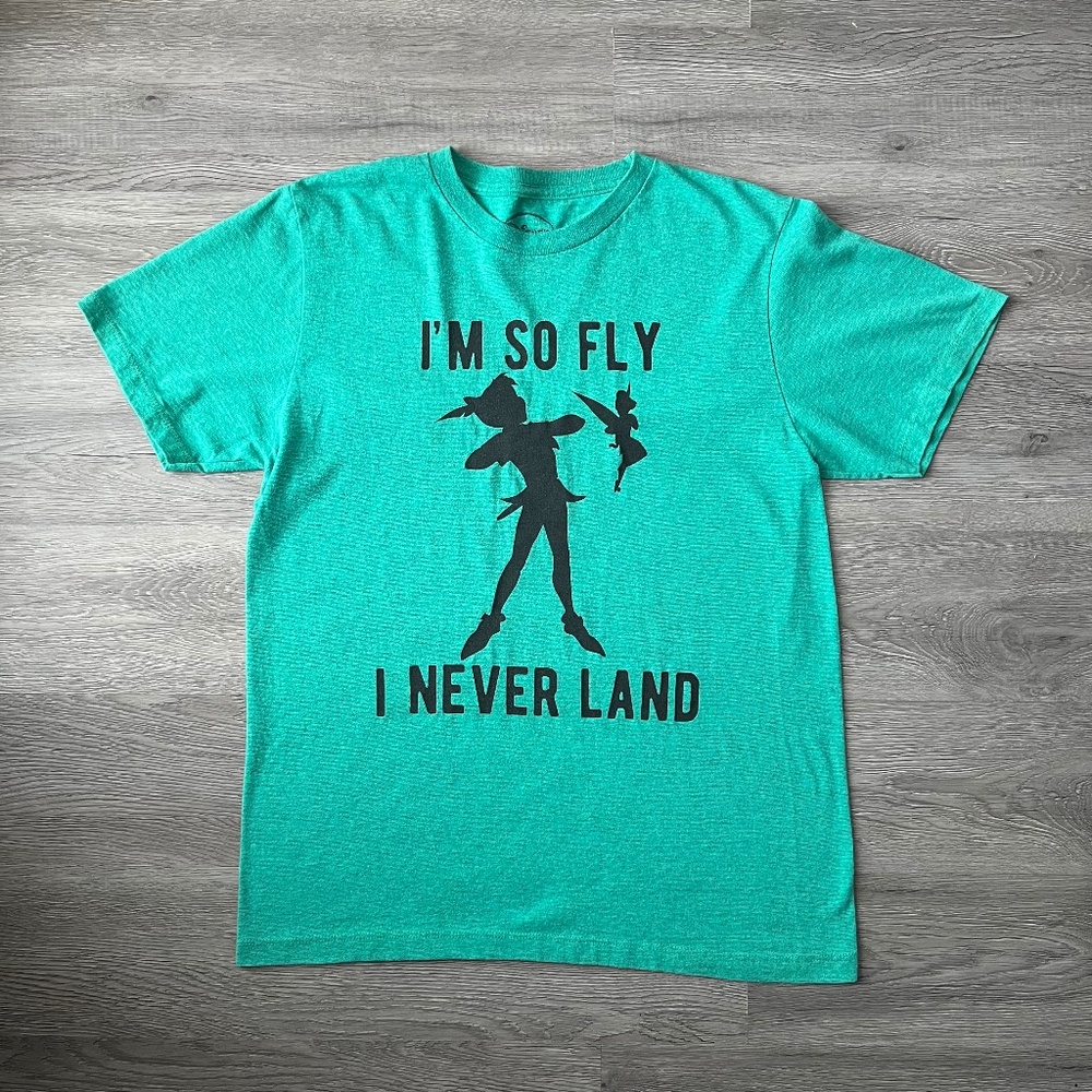 Disney Peter Pan & Tinker Bell, I'm so Fly I Never Land, Men's T Shirt - Sz Med - Picture 2 of 4